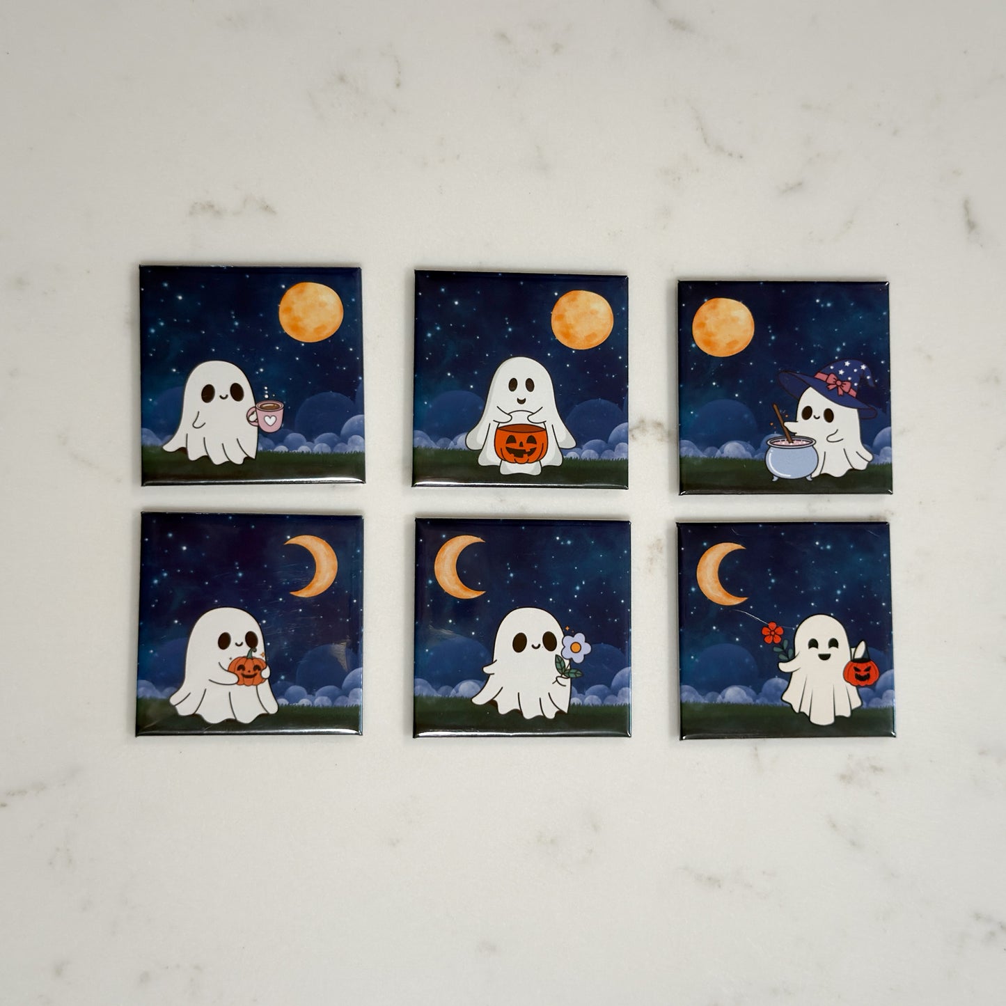Cute Little Ghosts Magnet Set
