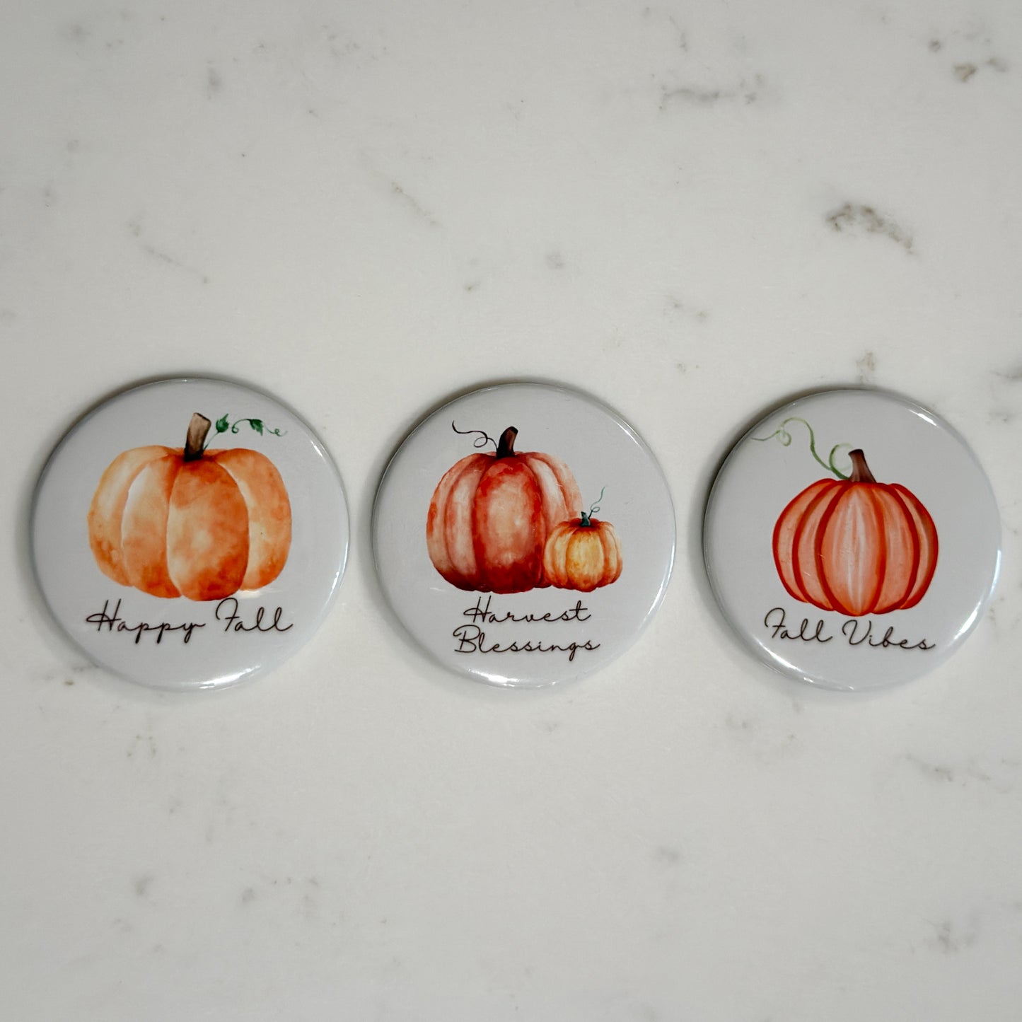 Fall Pumpkin Magnet Set of 3 - Watercolor Pumpkins