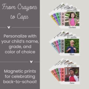 Personalized Back to School Magnet Photo Prints – Preschool through College